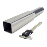 aluminum tube expanded to 2.5 inch square